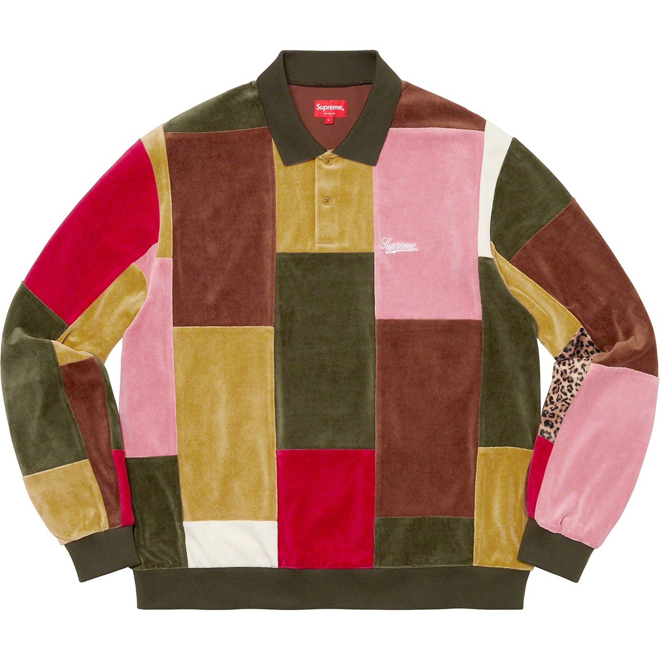 Patchwork Velour L/S Polo view 3